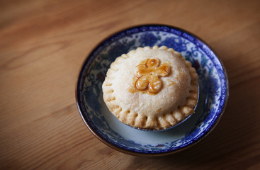 Chicken Tart On A Wooden Table