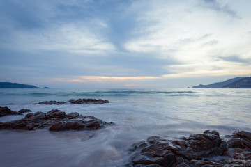 Fototapeta na wymiar Sunset at the Patong beach , Phuket island