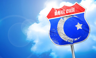 Islam faith symbol, 3D rendering, blue street sign