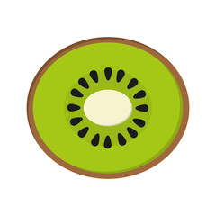 flat design kiwi half icon vector illustration