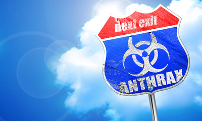 Anthrax virus concept background, 3D rendering, blue street sign