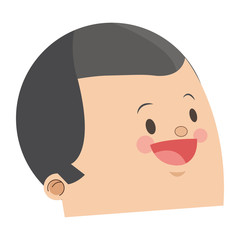 flat design cute face of happy man grey hair icon vector illustration