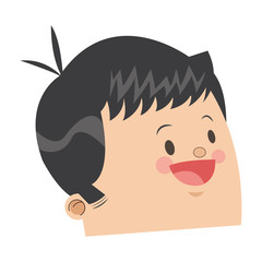 flat design cute face of happy man icon vector illustration