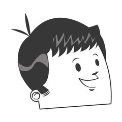 flat design cute face of happy man icon vector illustration