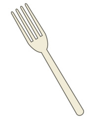 flat design single fork icon vector illustration