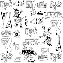 Obraz premium Doodle of object music on white backgrounds