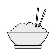 flat design rice bowl icon vector illustration