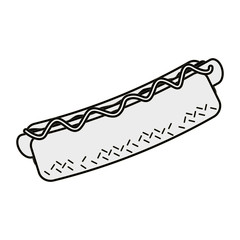 flat design hot dog icon vector illustration