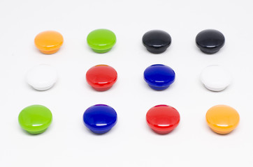 Colorful magnetic letters isolated on white