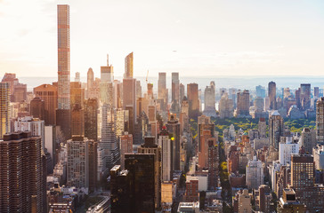 Vue aérienne des toits de la ville de New York