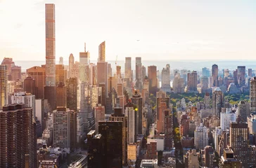 Cercles muraux Photo aérienne Vue aérienne des toits de la ville de New York