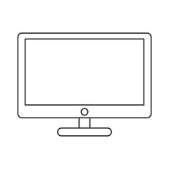 flat design computer monitor icon vector illustration