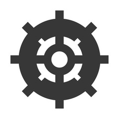 flat design ship helm icon vector illustration