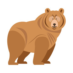 flat design grizzly bear icon vector illustration