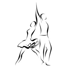 Silhouette of dancing couple