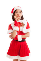 Obraz premium Asian Christmas girl with Santa Claus clothes