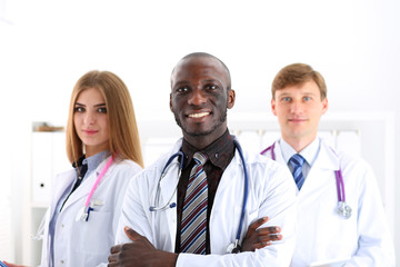 Group of smiling friendly medicine doctors