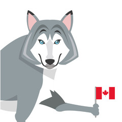 flat design big wolf icon vector illustration