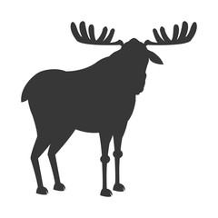 flat design single moose icon vector illustration