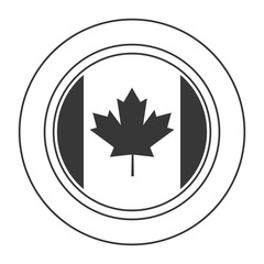 flat design canadian badge icon vector illustration