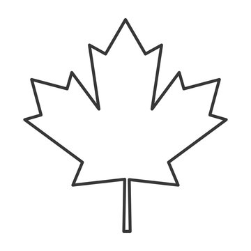flat design canada flag maple leaf icon vector illustration