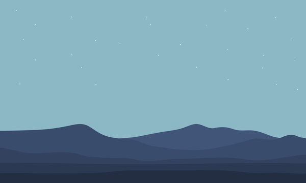 Vector illustration landscape of hill silhouettes