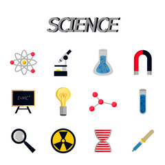 Science flat icon set