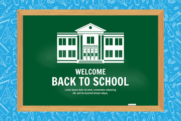 Back To School typographical background on chalkboard.