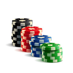 Casino chips realistic isolated on a white background.