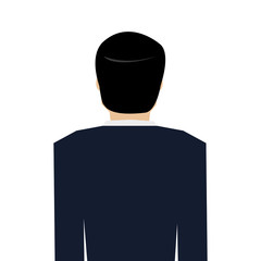 flat design businessman rearview icon vector illustration