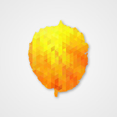 Background with autumn leaf of triangles