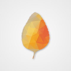 Background with autumn leaf of triangles