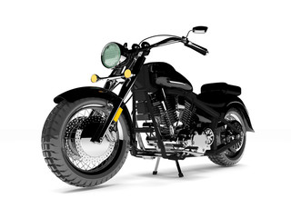 Obraz na płótnie Canvas Black isolated classic motorcycle.