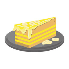 flat design cheesecake slice icon vector illustration