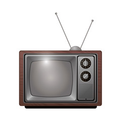 flat design retro classic tv with antenna icon vector illustration