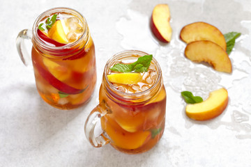 jar of peach tea