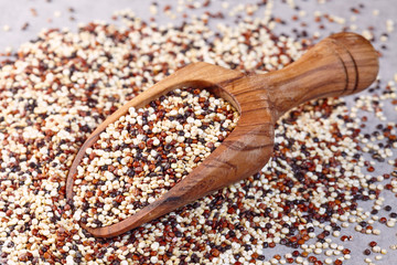 Pile of mixed quinoa grain