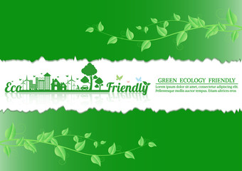 Ecology connection  concept background . Vector infographic illu