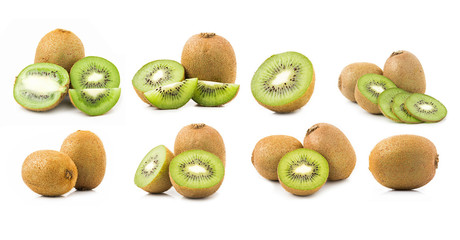kiwi fruit on white background.