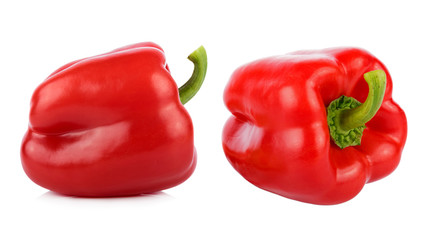 red Bell pepper on white background