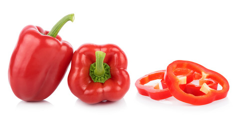 red Bell pepper on white background