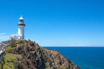 Fototapeta na wymiar Sunny day Lighthouse at Byron bay australia.