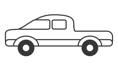 flat design single truck icon vector illustration