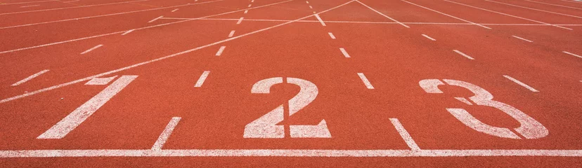 Stof per meter Start running track in stadium or sport park © boophuket