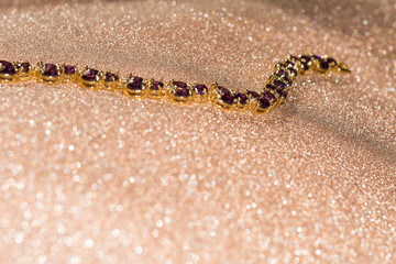 Gold Bracelet with Amethyst