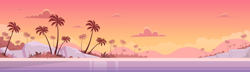 Summer Vacation Sunset Sea Shore Sand Beach