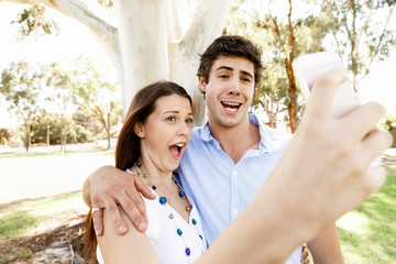 Young couple in the park