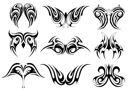 Set of tribal art tattoo
