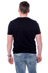 Man facing towards the wall