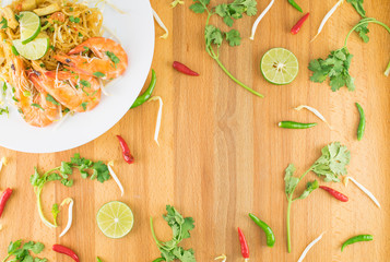 Asian Rice Noodle with Shrimp, PAD THAI